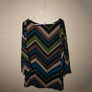 Chevron Long Sleeve Dress